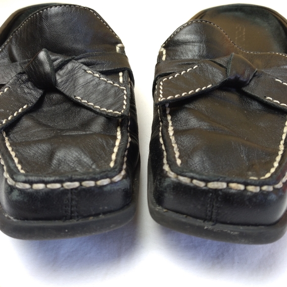Aerosoles Black Leather Marine Bio Slide Mule Shoes 7 1/2B - Picture 11 of 15